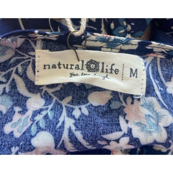 NWT Natural Life Dress Rayon Navy Blue Pink Floral Size Medium M New - Picture 4 of 5